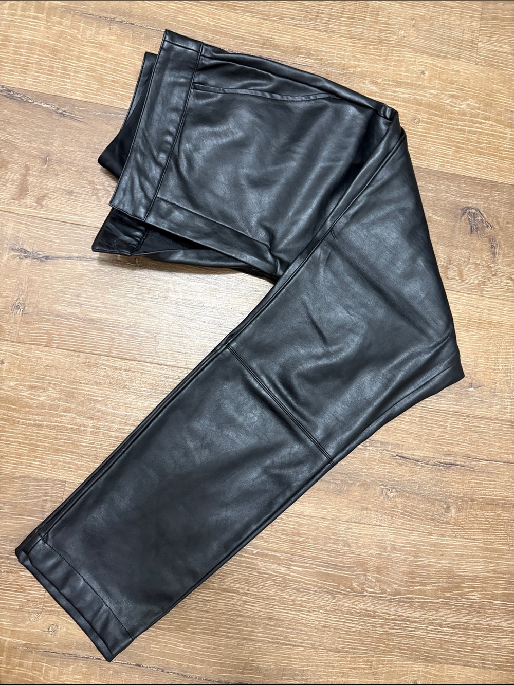 Express Black Faux Leather Ankle Pants